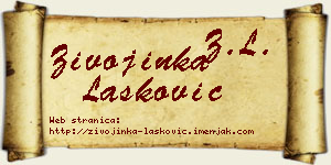 Živojinka Lasković vizit kartica